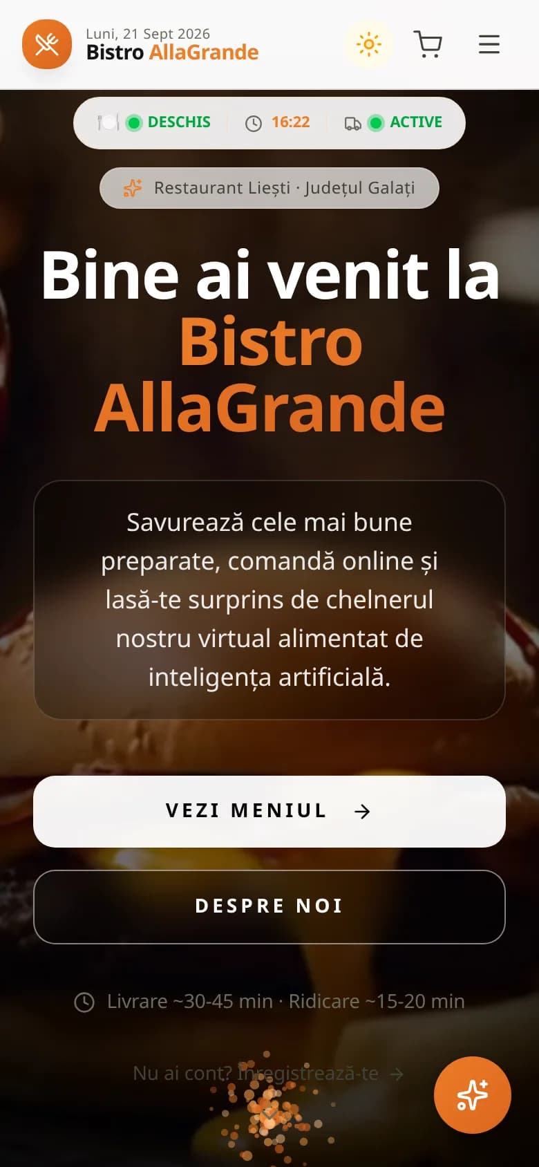 Bistro AllaGrande — versiunea mobilă